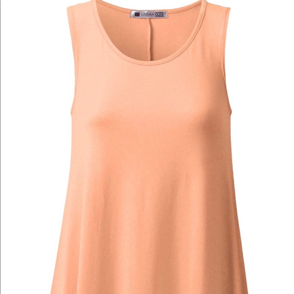 Peach mock neck tunic tank